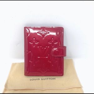Louis Vuitton Red Vernis Monogram Card Wallet